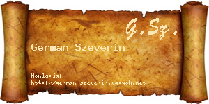 German Szeverin névjegykártya